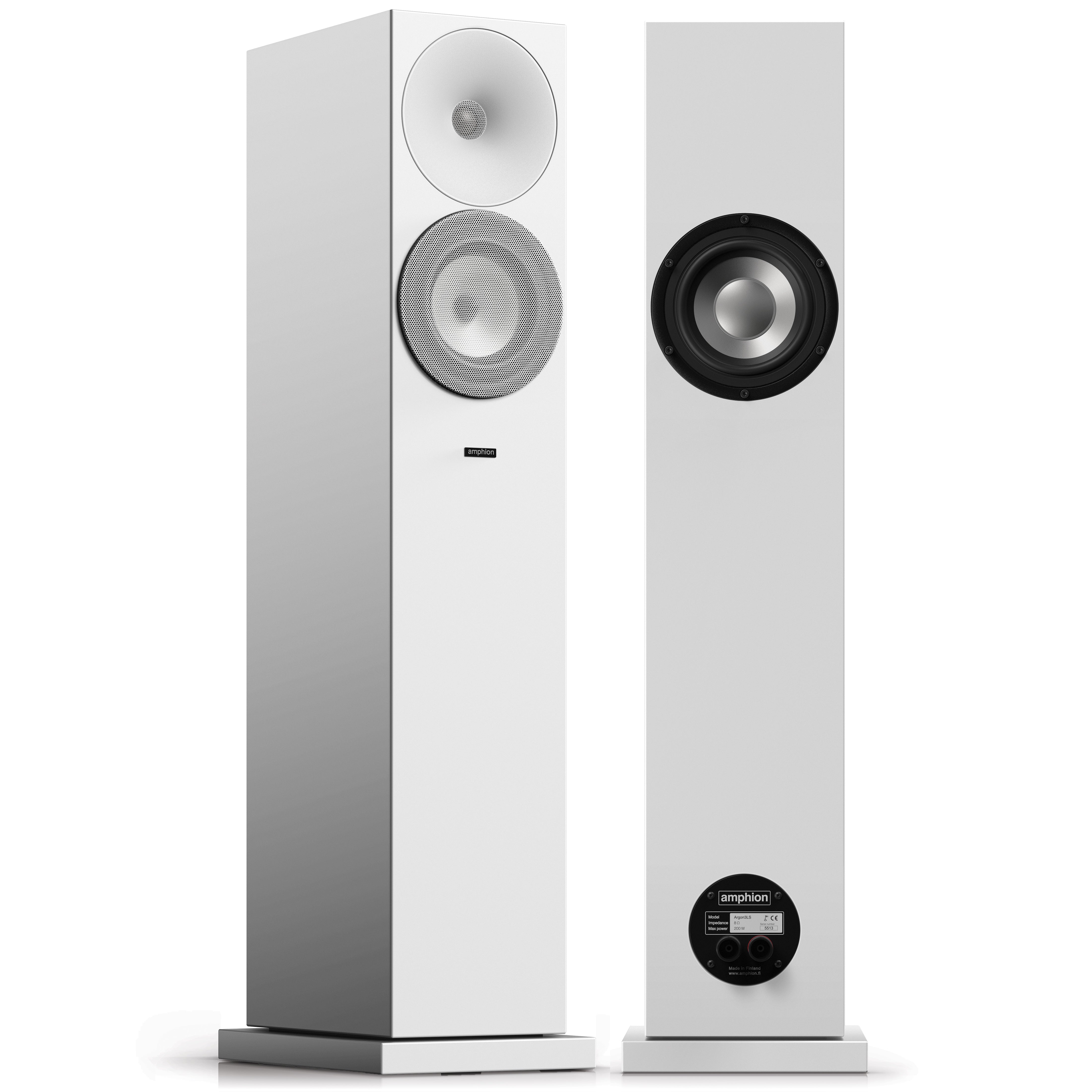 Amphion Argon3LS Floorstanding Speakers - Full White (pair)