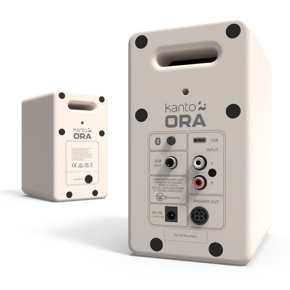 Limited Edition - Kanto ORA4 140W Powered Reference Speakers with USB-C Input and Bluetooth - Matte Cream