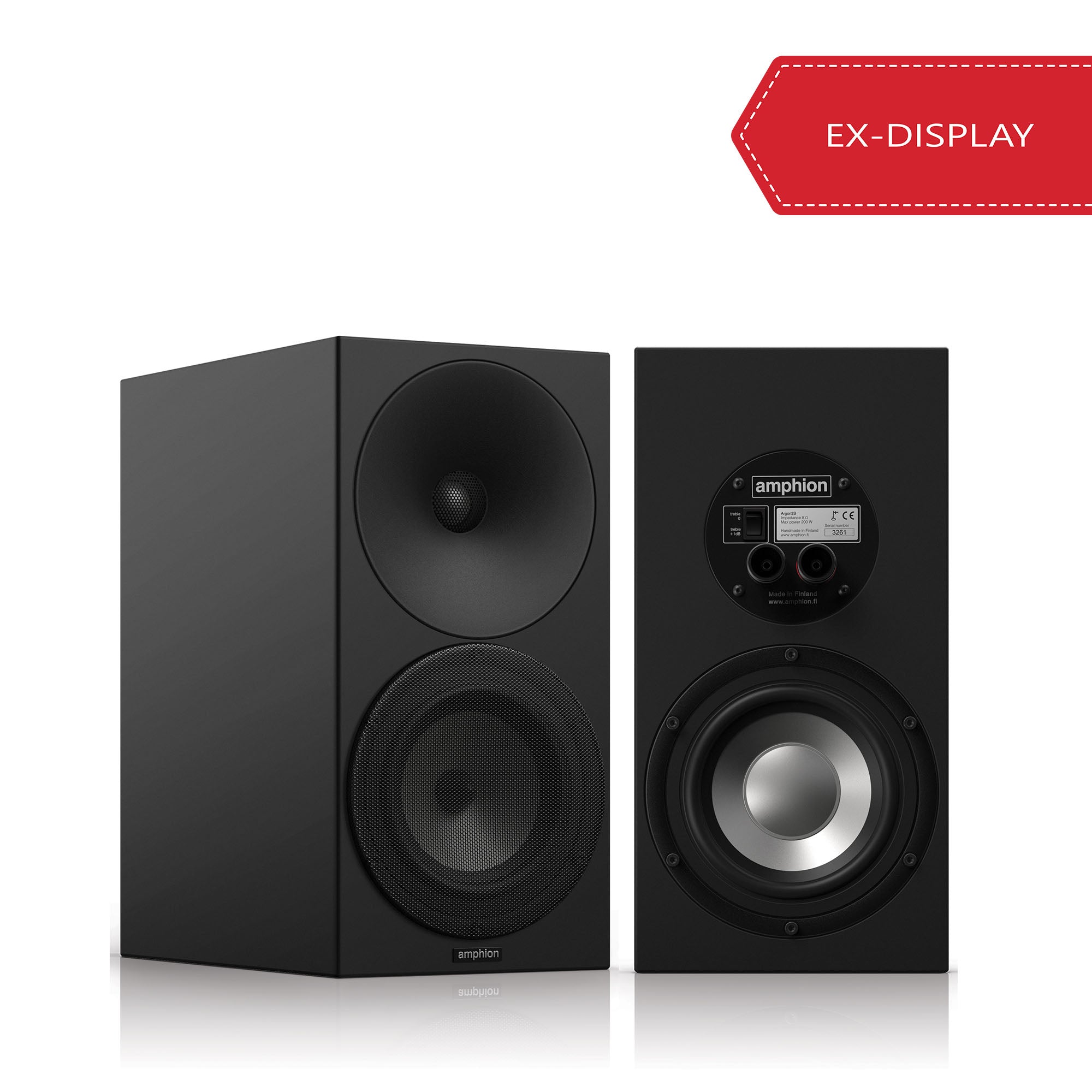 Amphion Argon3s Bookshelf Speakers (pair) - Black [Ex-display]