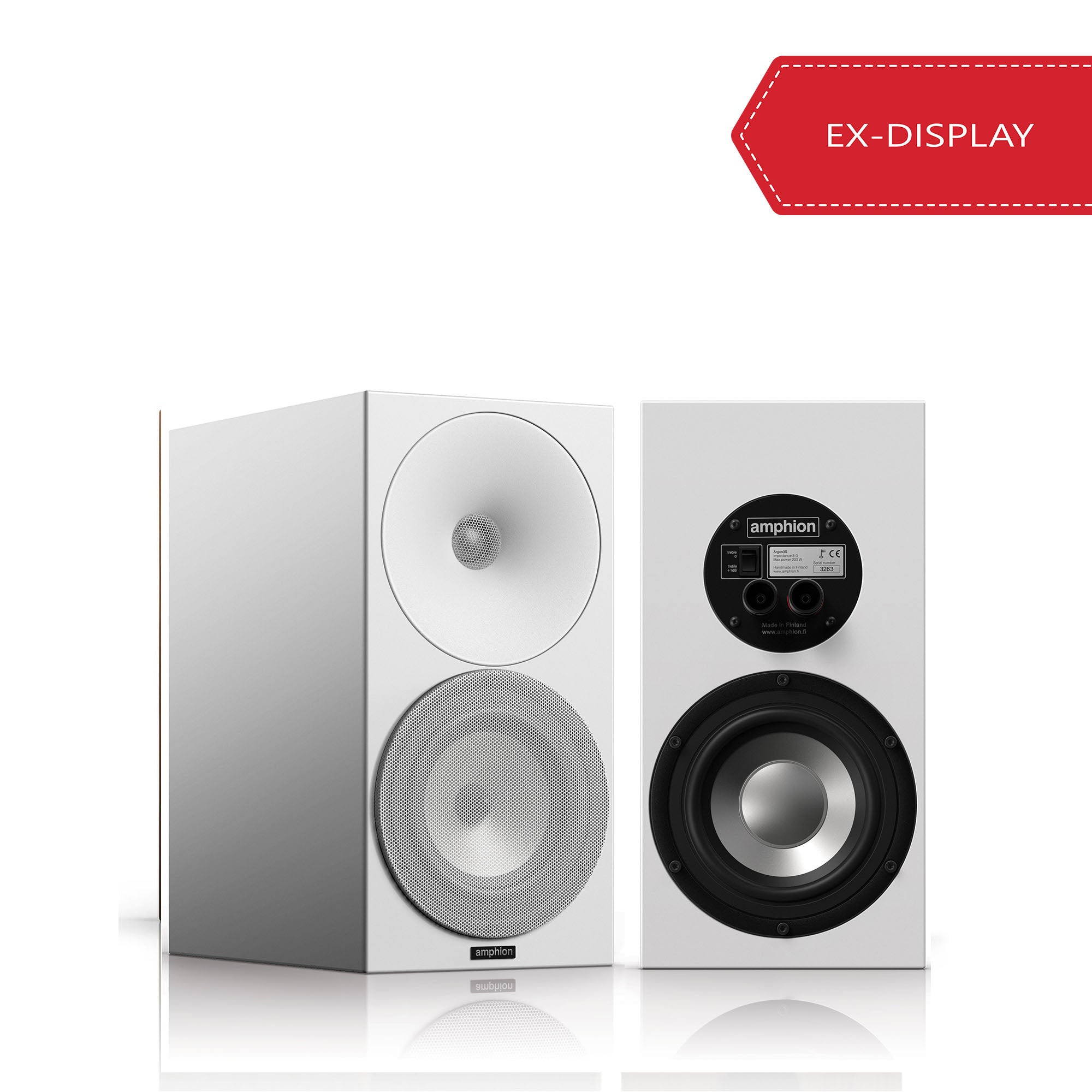 Amphion Argon3s Bookshelf Speakers (pair) - Full White [Ex-display]
