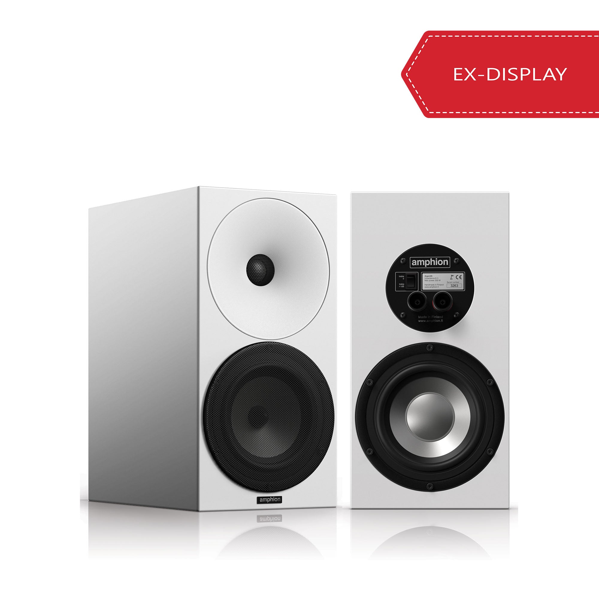 Amphion Argon3s Bookshelf Speakers - Standard White (pair) [Ex-display]
